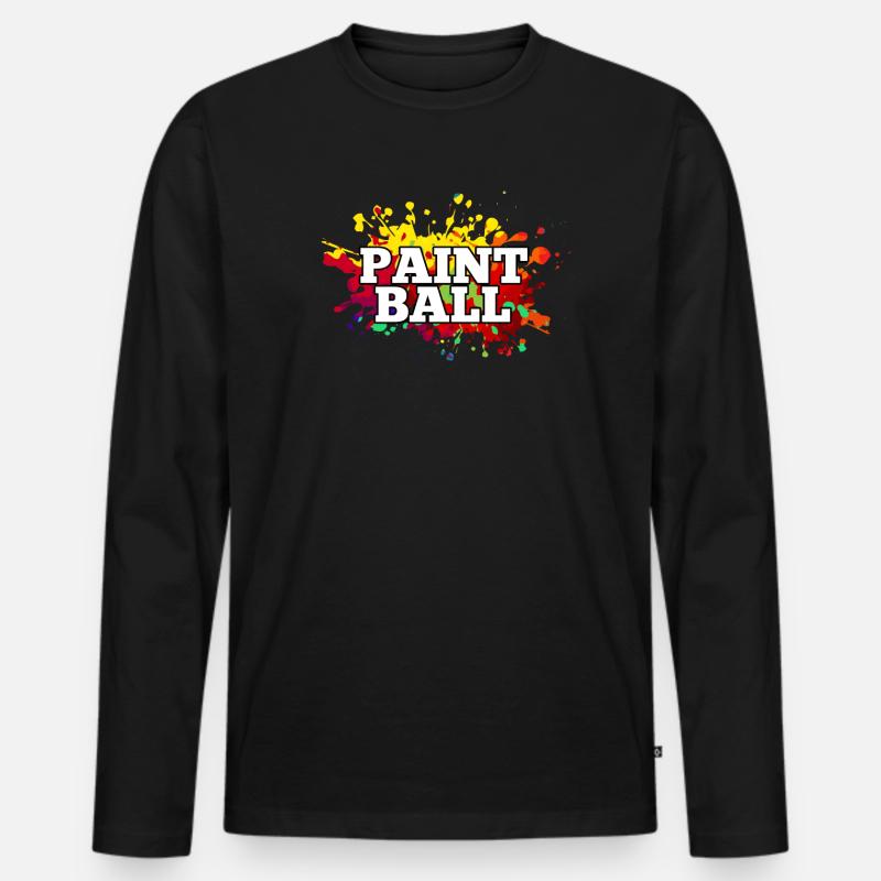 Paintball - Männer Premium Bio Langarmshirt - Schwarz
