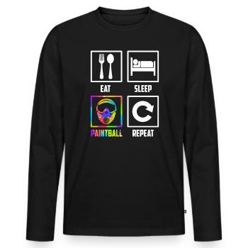 Eat Sleep Paintball Repeat Paintballer Paintball - Men's Premium Organic Long Sleeve Shirt - black - Front - Nico (187cm)