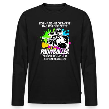 Bester Paintballer Paintballspieler Paintball - Männer Premium Bio Langarmshirt - Schwarz - Vorne - Nico (187cm)