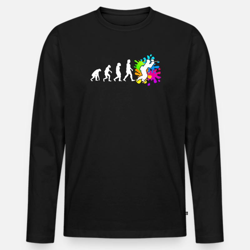 Paintball Evolution Paintballer - Männer Premium Bio Langarmshirt - Schwarz
