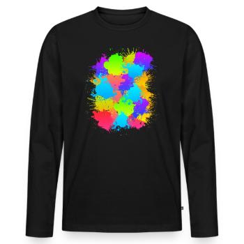 Paintball bunt Markeirer markiert Paintballer - Männer Premium Bio Langarmshirt - Schwarz - Vorne - Nico (187cm)