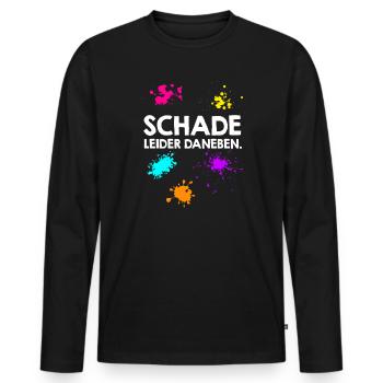Schade leider daneben Paintballspieler - Männer Premium Bio Langarmshirt - Schwarz - Vorne - Nico (187cm)