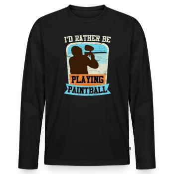 I'd rather play paintball paintballer - Men's Premium Organic Long Sleeve Shirt - black - Front - Nico (187cm)