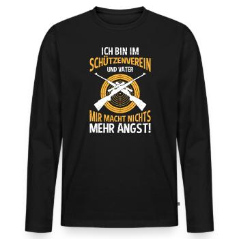 Papa im Schützenverein Schützenfest - Männer Premium Bio Langarmshirt - Schwarz - Vorne - Nico (187cm)