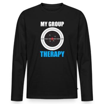 My Group Therapy Target Sports Shooter - T-shirt manches longues Premium bio Homme - noir - Devant - Nico (187cm)