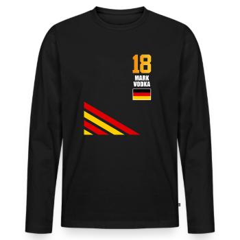 Sauftrikot Deutschland Mark Vodka - Männer Premium Bio Langarmshirt - Schwarz - Vorne - Nico (187cm)