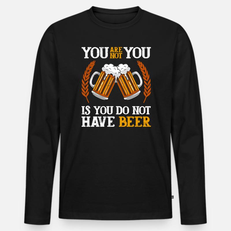 Biertrinker Männer Bier - Männer Premium Bio Langarmshirt - Schwarz