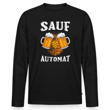 Sauf Automat Biertrinker Bier - Männer Premium Bio Langarmshirt - Schwarz - Vorne - Nico (187cm)