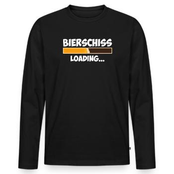 Bierschiss loading - Männer Premium Bio Langarmshirt - Schwarz - Vorne - Nico (187cm)