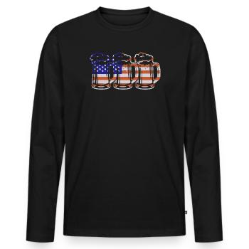 USA Beer Independence Day Buveur de bière - T-shirt manches longues Premium bio Homme - noir - Devant - Nico (187cm)