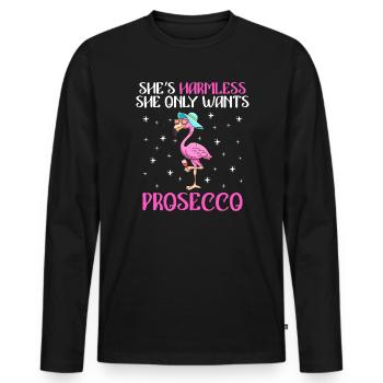 Les dames célèbrent la fête Qui ne veut que du Prosecco - T-shirt manches longues Premium bio Homme - noir - Devant - Nico (187cm)