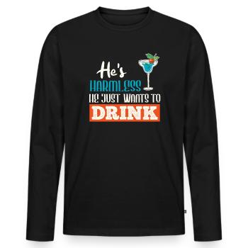 She doesn't do anything that just wants to drink party ladies - Men's Premium Organic Long Sleeve Shirt - black - Front - Nico (187cm)
