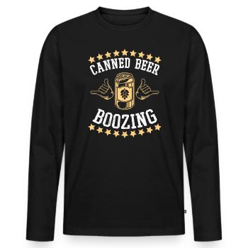 Bière en conserve bue! Festival Malle Dosen Bière - T-shirt manches longues Premium bio Homme - noir - Devant - Nico (187cm)