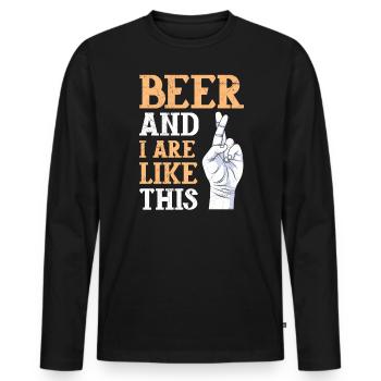 Bière et moi nous sommes tellement buveurs de bière hommes Malle - T-shirt manches longues Premium bio Homme - noir - Devant - Nico (187cm)