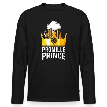 Buveur de bière Promille Prinz Malle Party - T-shirt manches longues Premium bio Homme - noir - Devant - Nico (187cm)
