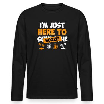 Je ne fais que boire des buveurs de bière ici pour boire - T-shirt manches longues Premium bio Homme - noir - Devant - Nico (187cm)