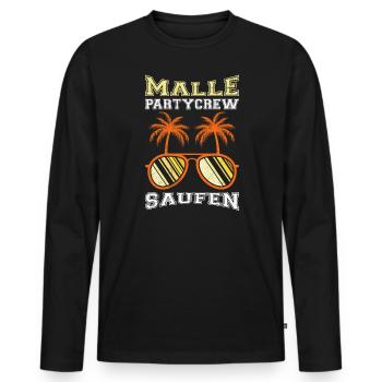 Malle Party Crew Mallorca Fête Vacances - T-shirt manches longues Premium bio Homme - noir - Devant - Nico (187cm)
