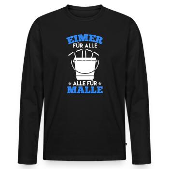Eimer für Malle alle für Malle Malle Crew - Männer Premium Bio Langarmshirt - Schwarz - Vorne - Nico (187cm)