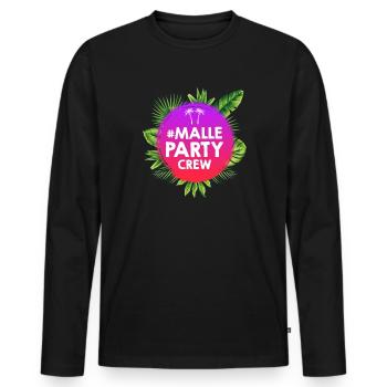 Malle Party Crew - Men's Premium Organic Long Sleeve Shirt - black - Front - Nico (187cm)