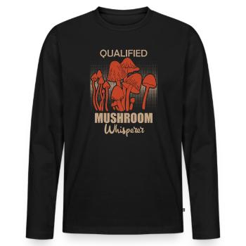 Qualifizierter Pilzsammler Pile Sammeln - Männer Premium Bio Langarmshirt - Schwarz - Vorne - Nico (187cm)