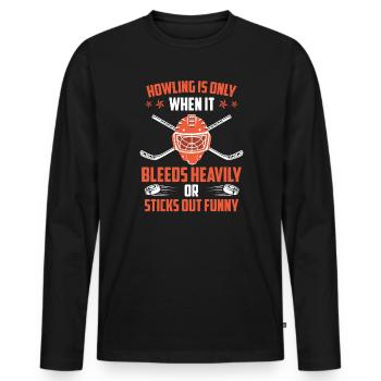Hurler, c’est quand il saigne ou se démarque étrangement - T-shirt manches longues Premium bio Homme - noir - Devant - Nico (187cm)