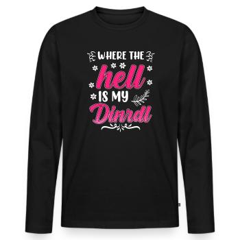 Zefix wo zum Deifi is mein Dirndl Volksfest Bier - T-shirt manches longues Premium bio Homme - noir - Devant - Nico (187cm)