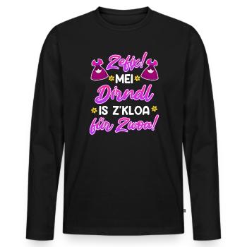 Zefix mein Dirndl is zkloa für Zwoa Bayern - Männer Premium Bio Langarmshirt - Schwarz - Vorne - Nico (187cm)