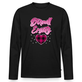 Dirndl Ersatz Trachtenshirt Bayern Trachten - Männer Premium Bio Langarmshirt - Schwarz - Vorne - Nico (187cm)