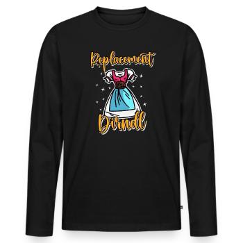 Trachtenshirt Ersatz Dirndl - Männer Premium Bio Langarmshirt - Schwarz - Vorne - Nico (187cm)