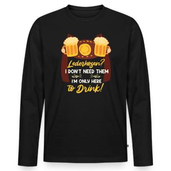 Lederhosn brauch I ned nur zum sauffa da - Männer Premium Bio Langarmshirt - Schwarz - Vorne - Nico (187cm)