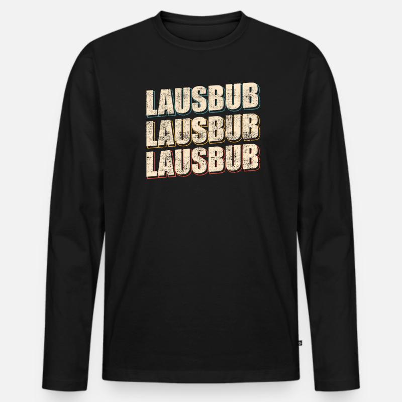 Lausbub Lausbube - Männer Premium Bio Langarmshirt - Schwarz
