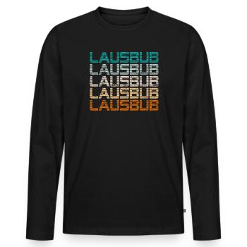 Vintage Lausbube Trachtenshirt Lausbub - Männer Premium Bio Langarmshirt - Schwarz - Vorne - Nico (187cm)