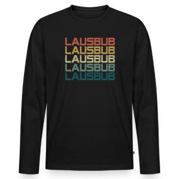 Vintage Lausbube Trachtenshirt Lausbub - Männer Premium Bio Langarmshirt - Schwarz - Vorne - Nico (187cm)