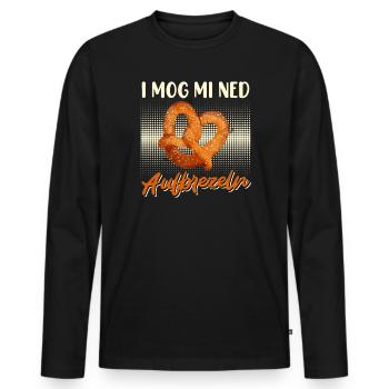 I mog mi ned aufbrezeln Damen Trachtenshirt - Männer Premium Bio Langarmshirt - Schwarz - Vorne - Nico (187cm)