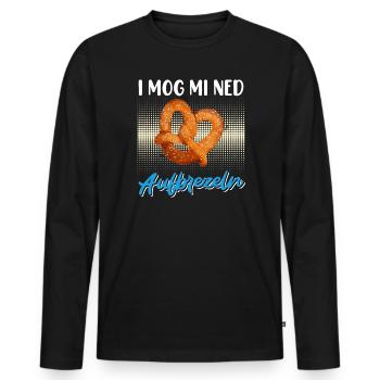 I mog mi ned aufbrezeln Damen Trachtenshirt - Männer Premium Bio Langarmshirt - Schwarz - Vorne - Nico (187cm)