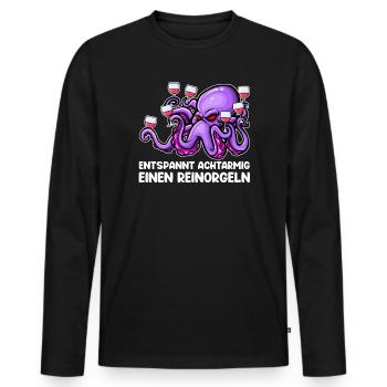 Achtarmig einen reinorgeln Bier - Männer Premium Bio Langarmshirt - Schwarz - Vorne - Nico (187cm)