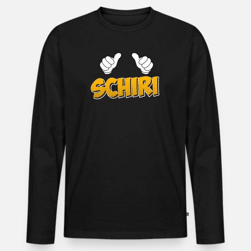 Schiri Schiedsrichter - Männer Premium Bio Langarmshirt - Schwarz