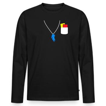 Referee whistle yellow card red card - Men's Premium Organic Long Sleeve Shirt - black - Front - Nico (187cm)