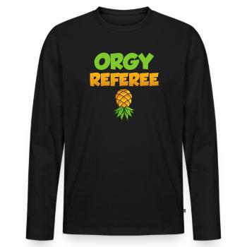 Orgy Arbitre Sex Swinger - T-shirt manches longues Premium bio Homme - noir - Devant - Nico (187cm)
