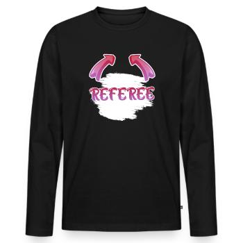 Arbitre - T-shirt manches longues Premium bio Homme - noir - Devant - Nico (187cm)