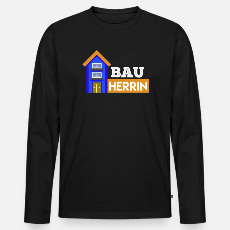 Bauherrin Eigenheim Hausbauer - Männer Premium Bio Langarmshirt - Schwarz