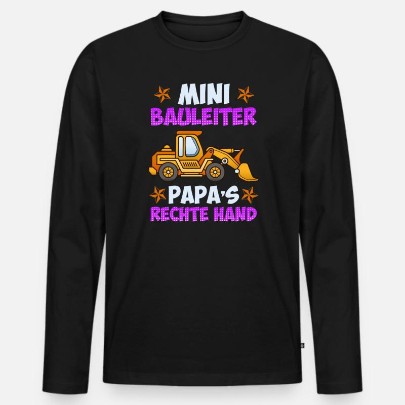Eigenheim Kinder Spruch Bauleiter - Männer Premium Bio Langarmshirt - Schwarz