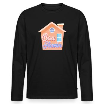 Richtfest Eigenheim Bauherrin - Männer Premium Bio Langarmshirt - Schwarz - Vorne - Nico (187cm)