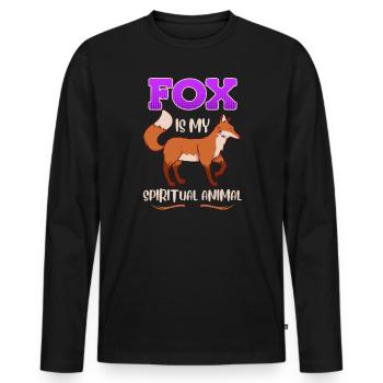 Fox is my Spirit Animal Fuchs - Men's Premium Organic Long Sleeve Shirt - black - Front - Nico (187cm)