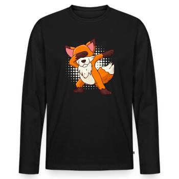 Dabbing Fuchs Kids - Men's Premium Organic Long Sleeve Shirt - black - Front - Nico (187cm)