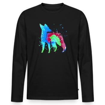 Fuchs Kunst Jäger Fuchsjagd Jagd - Männer Premium Bio Langarmshirt - Schwarz - Vorne - Nico (187cm)
