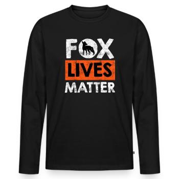 Fox lives Matter Fuchsleben sind wichtig - Männer Premium Bio Langarmshirt - Schwarz - Vorne - Nico (187cm)