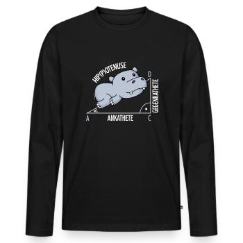 Mathematik Hippotenuse lustiges Mathe - Männer Premium Bio Langarmshirt - Schwarz - Vorne - Nico (187cm)