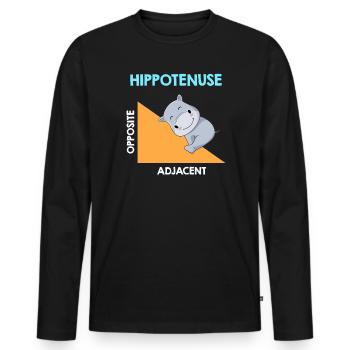 Hippotenuse Algebra Analysis - Men's Premium Organic Long Sleeve Shirt - black - Front - Nico (187cm)