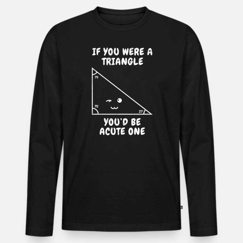 Cute Triangle Math Couples - Men's Premium Organic Long Sleeve Shirt - black